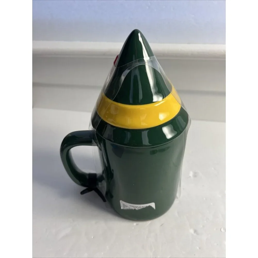 Rae Dunn Holiday Christmas BUDDY THE ELF Green Mug With‎ Hat Topper New 20oz